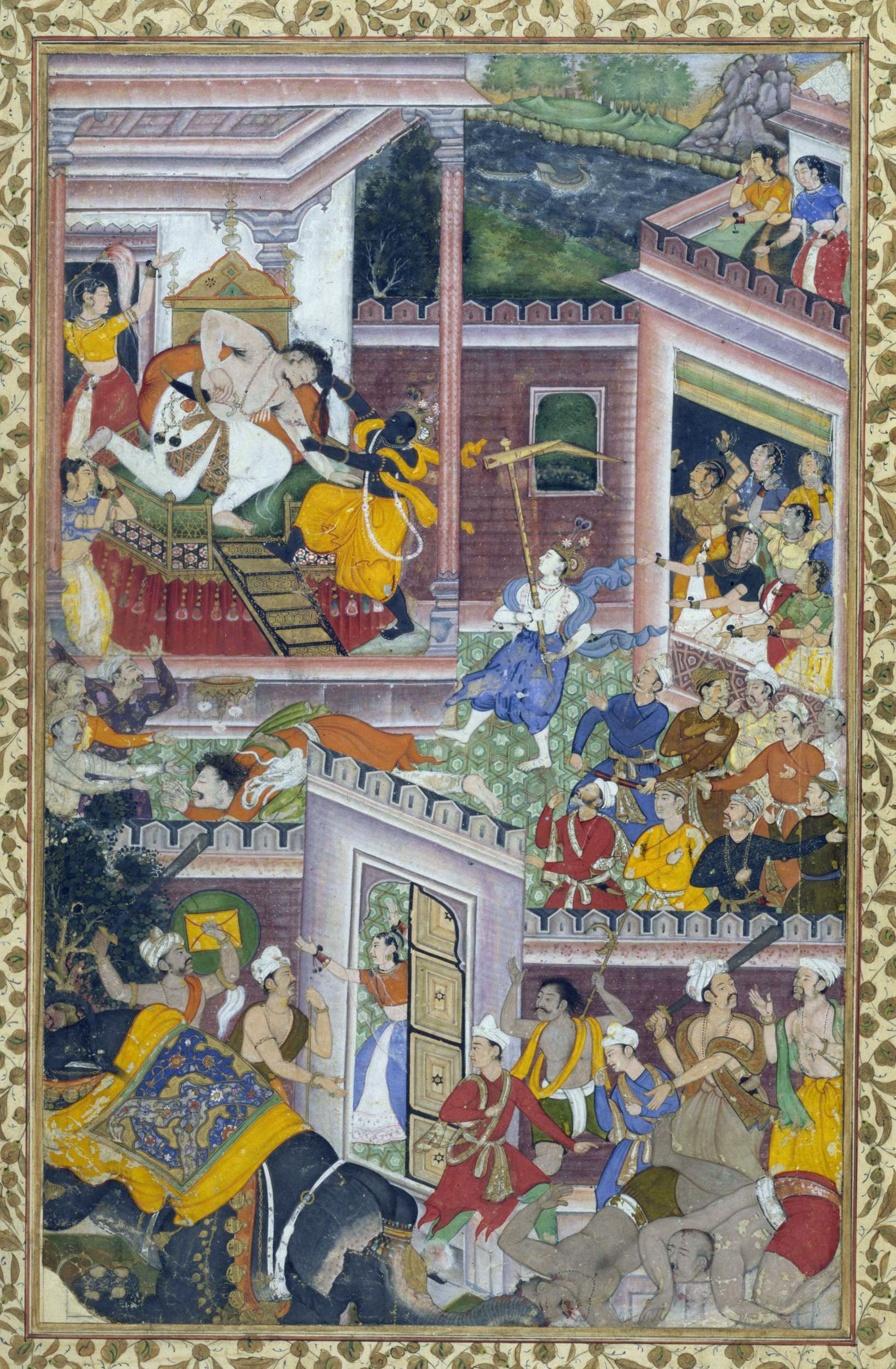 Krishna killing evil King Kansa
